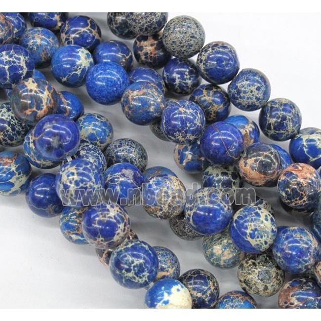 Sea Sediment Jasper beads, blue, round
