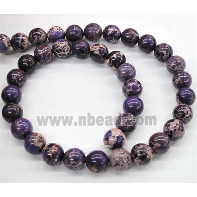 Sea Sediment Jasper beads, purple, round
