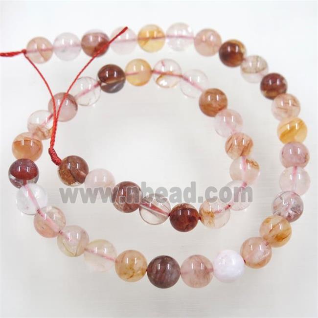 red Iron-Quartz beads, round