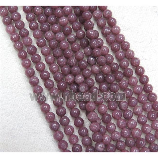 round Lepidolite Beads, pink