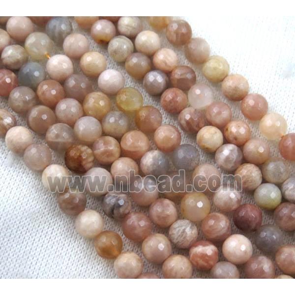 natural Sunstone Beads, faceted round