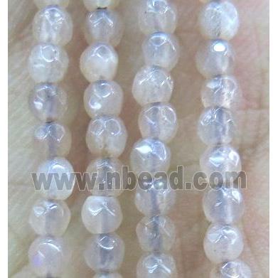 tiny Pink Moonstone Beads, faceted round