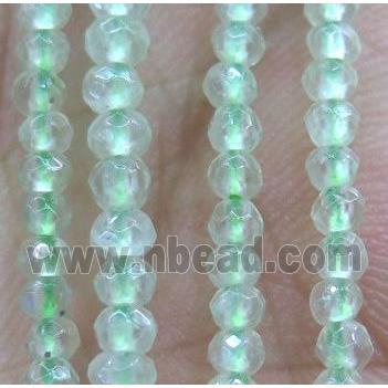 tiny Prehnite Beads, faceted rondelle