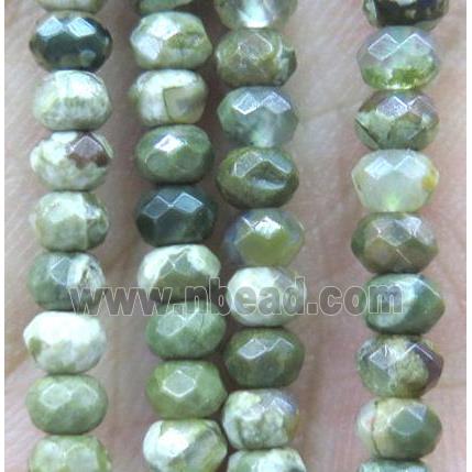 tiny Rhyolite Beads, faceted rondelle
