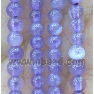 tiny round purple Chalcedony beads