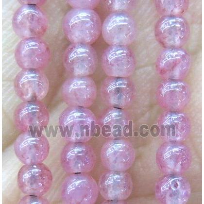 Strawberry Quartz Beads, round, tiny