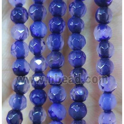 Tiny lavender agate bead, faceted round