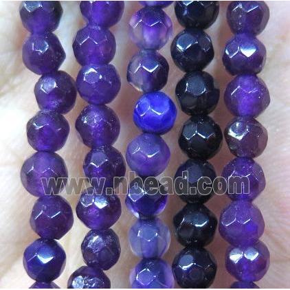 Tiny purple agate bead, faceted round