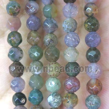 India agate beads, faceted round