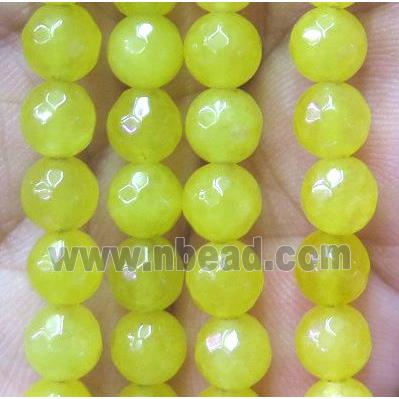 faceted round yellow agate beads