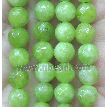olive agate beads, faceted round