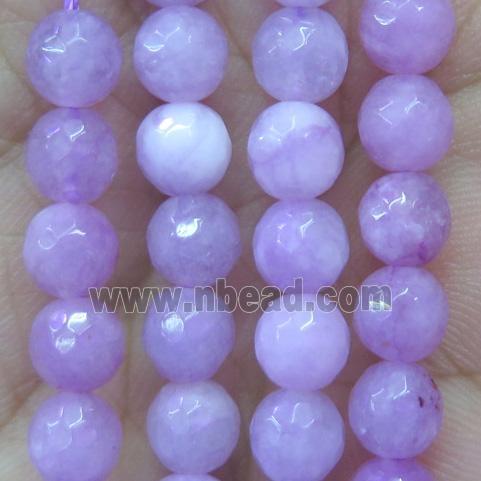lavender agate bead, faceted round