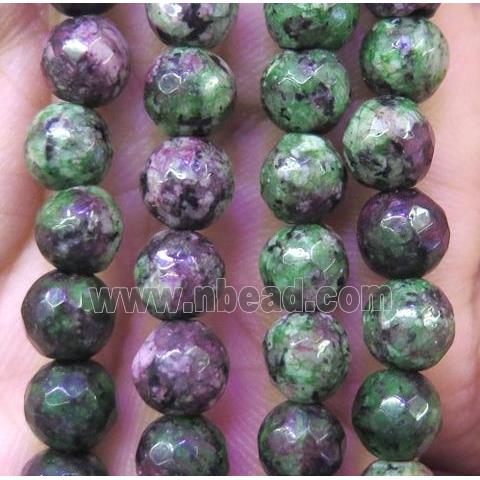 Ruby Zoisite beads, faceted round