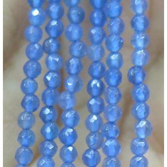 tiny blue agate bead, faceted round