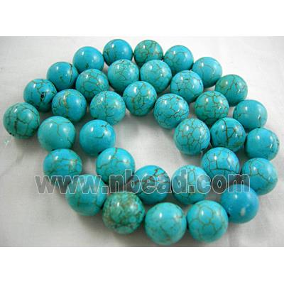 synthetic blue Turquoise Beads, round