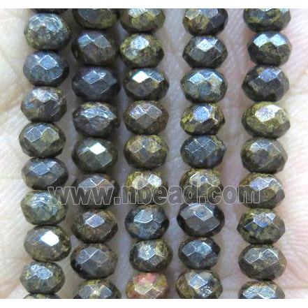 tiny Bronzite beads, faceted rondelle