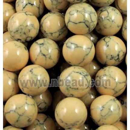 round yellow turquiose beads, synthetic