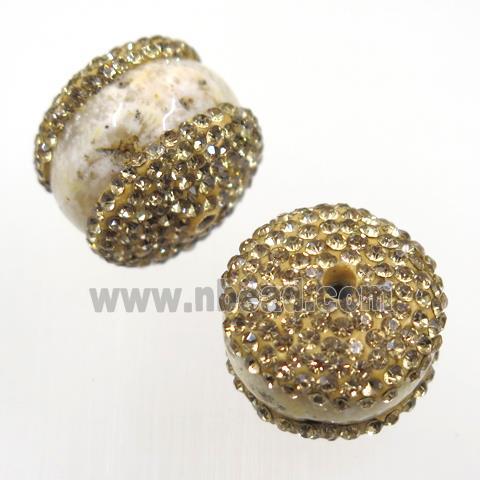 shell bread beads paved rhinestone
