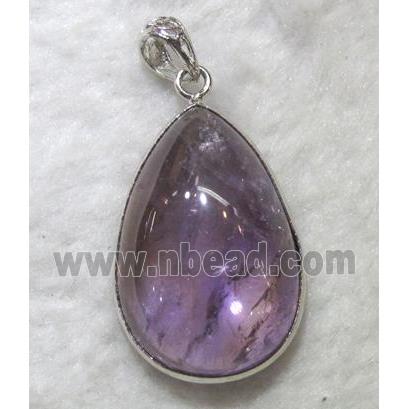 Ametrine pendant, purple, copper