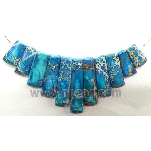 Blue Imperial Jasper Stick Pendant For Necklace