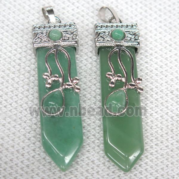 green Aventurine arrowhead pendant