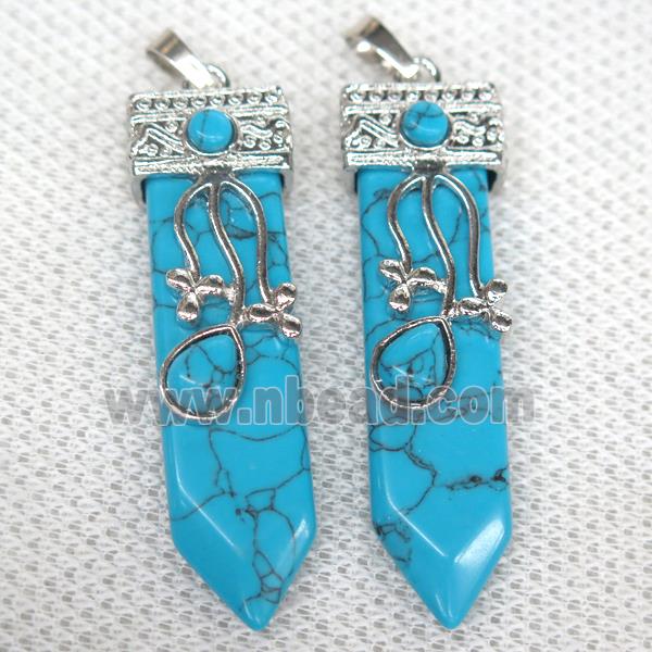 blue Turquoise arrowhead pendant