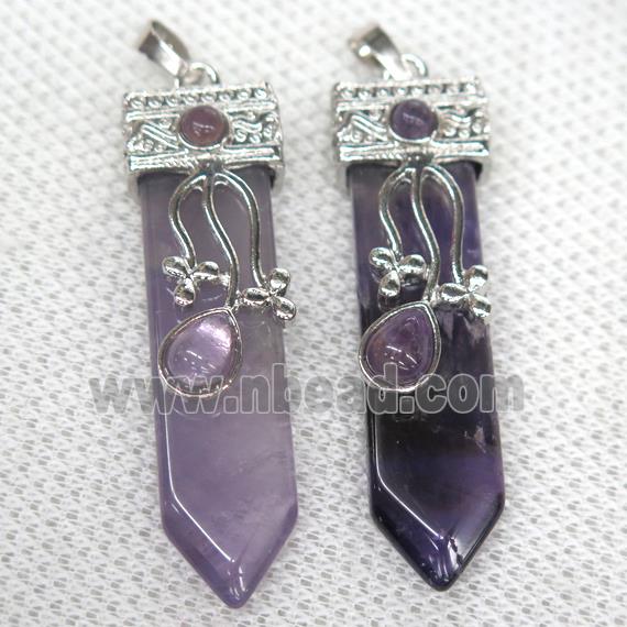 purple Amethyst arrowhead pendant