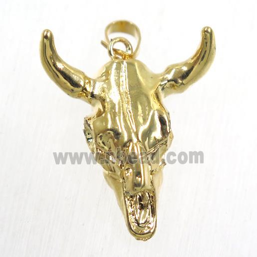 resin bullHead pendant, gold plated