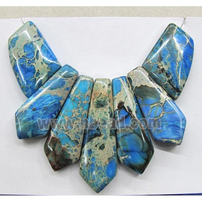 Blue Imperial Jasper Teardrop Pendant For Necklace