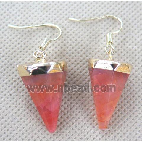 agate earring, diamond, orange