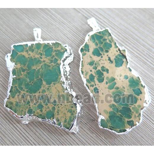 green Sea Sediment Jasper pendant, freeform