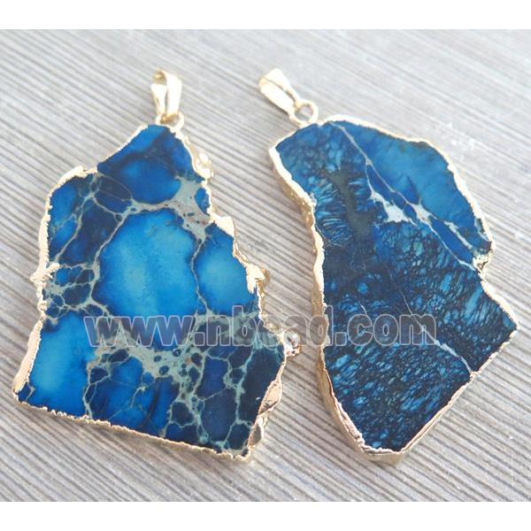 blue Sea Sediment Jasper pendant, freeform