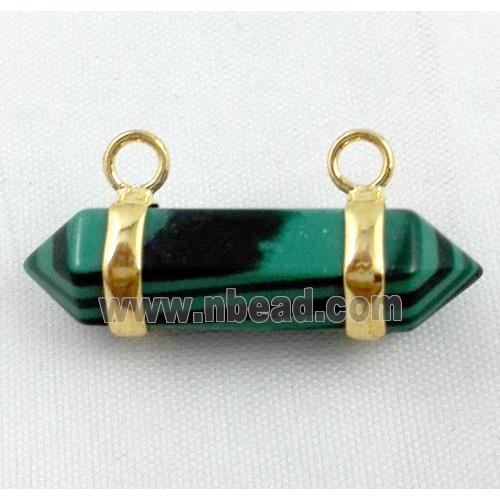 malachite pendant with 2-holes, bullet