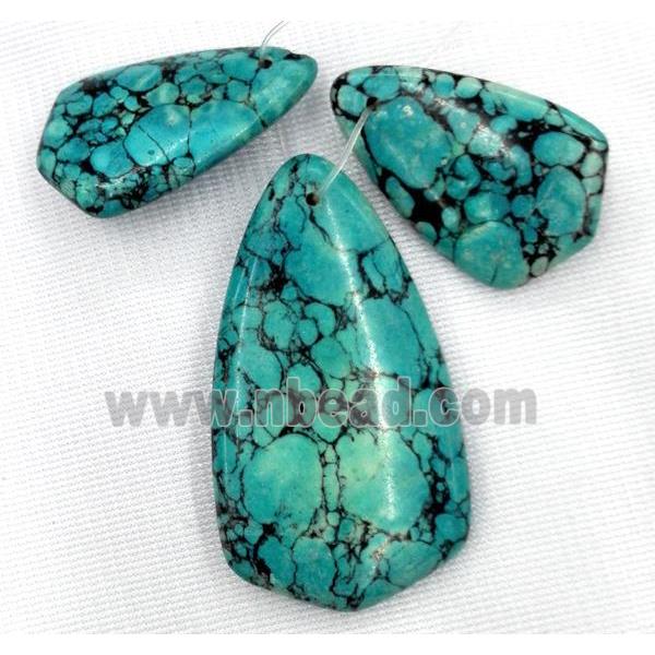 turquoise pendant for necklace, jewelry sets, blue dye