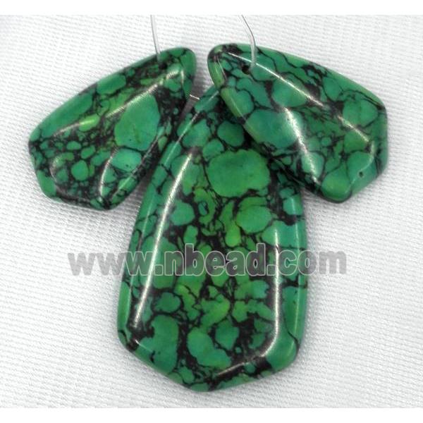green turquoise pendant for necklace, jewelry sets, dye