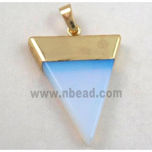 white opalite pendant, triangle