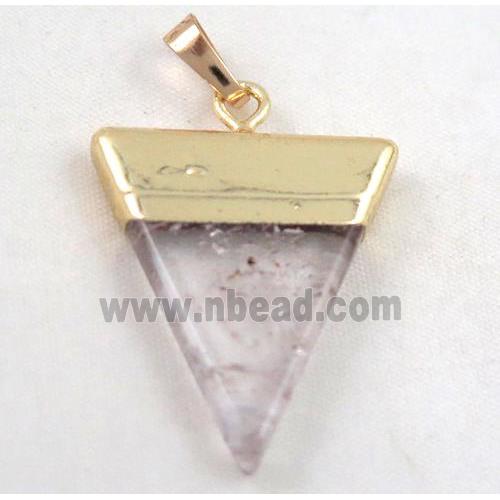 clear quartz pendant, triangle