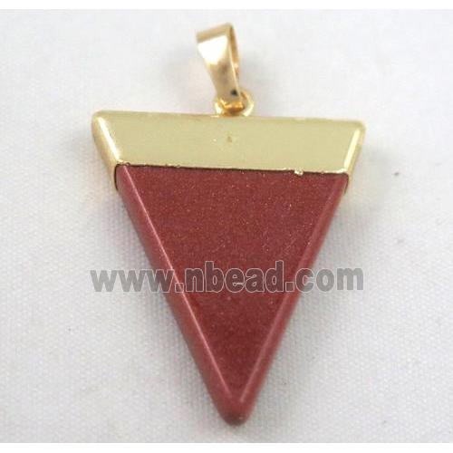gold sandstone pendant, triangle