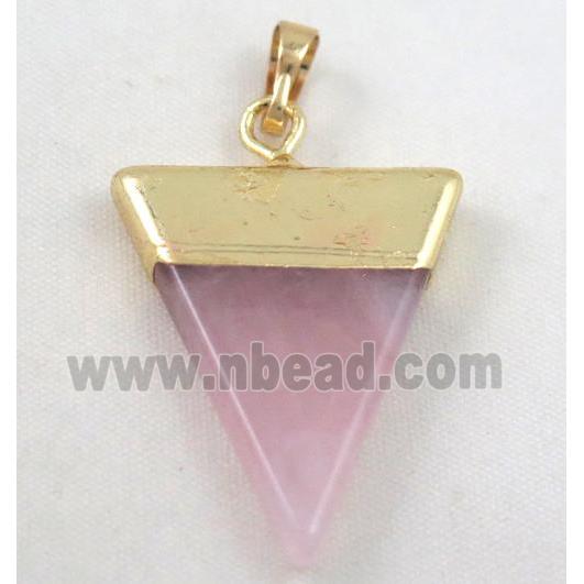 Rose Quartz pendant, triangle