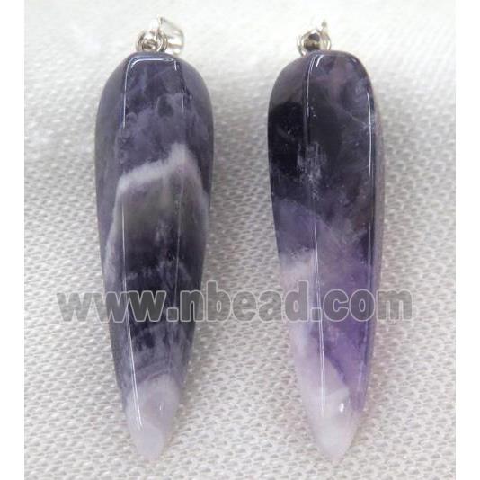 Dogtooth Amethyst pendulum pendant, purple