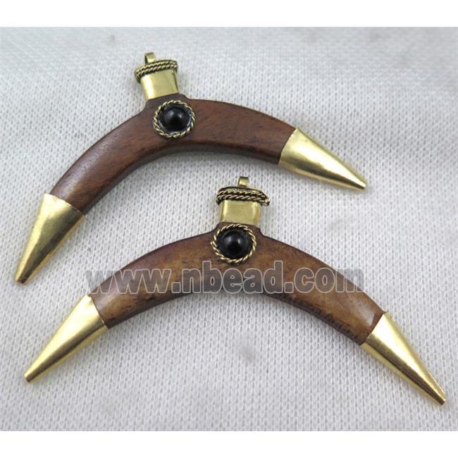 brown bone horn pendant