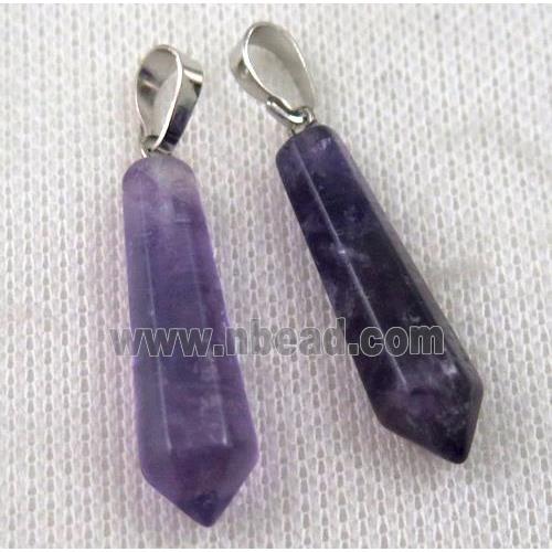 Amethyst bullet pendant, purple