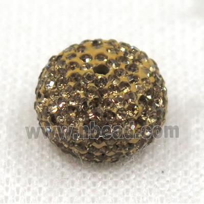 resin beads paved yellow rhinestone, rondelle