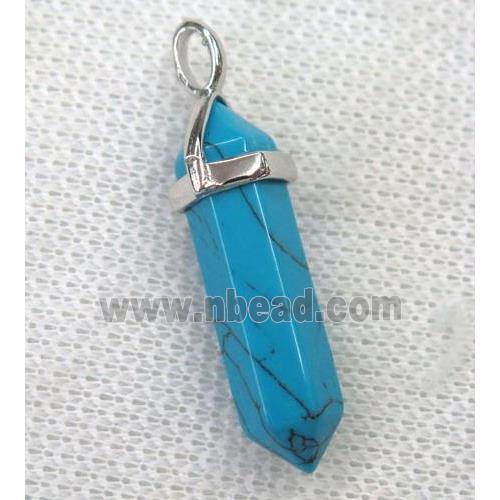 blue turquoise bullet pendant