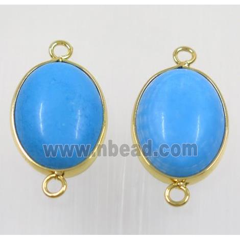 blue dye turquoise oval connector
