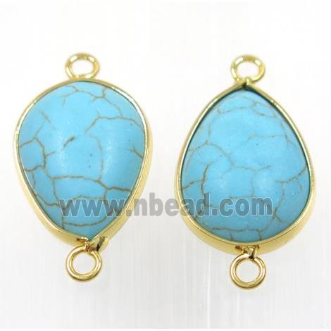 blue turquoise teardrop connector