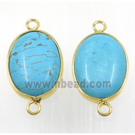 blue turquoise oval connector