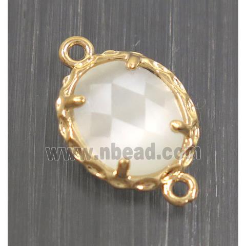 gemstone connector, gold plated