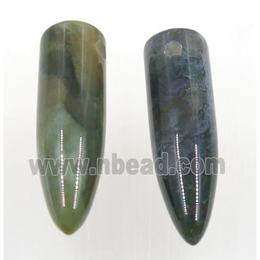green Moss Agate bullet pendant