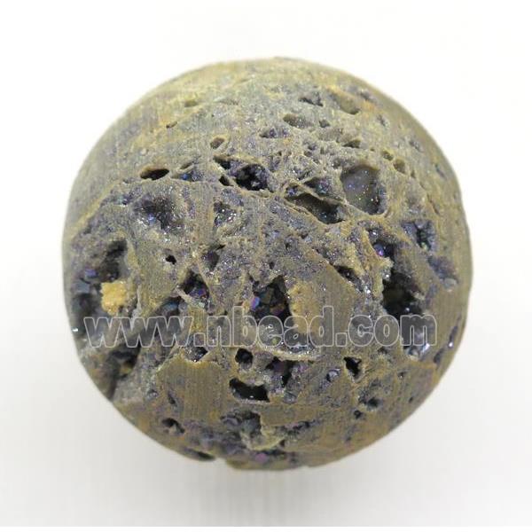 round Agate druzy ball charms, no-hole
